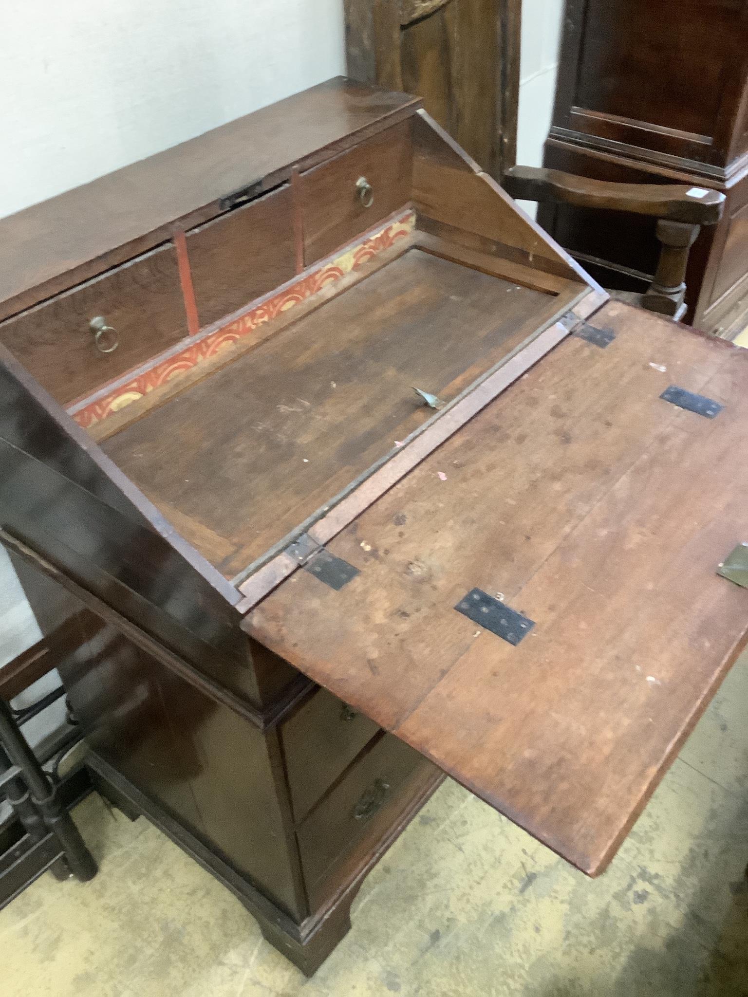 An 18th century oak bureau